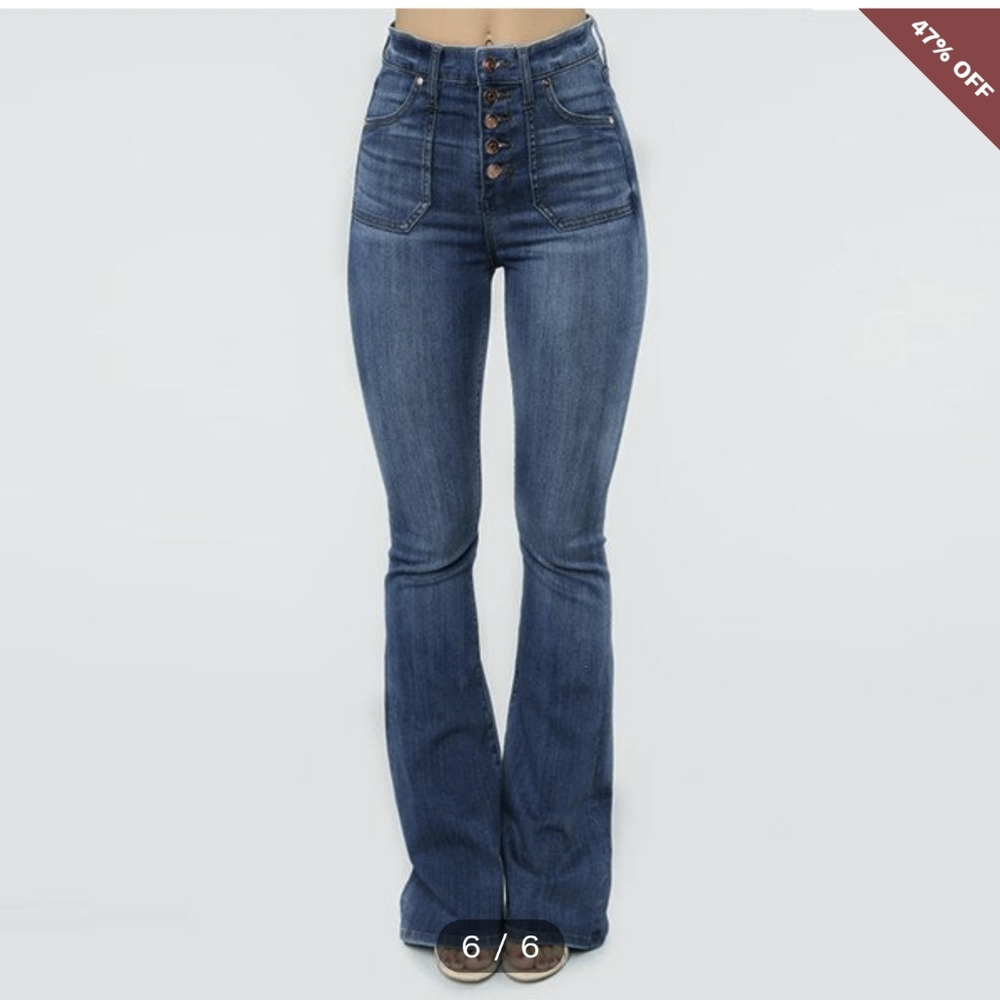High waist bell bottom jeans